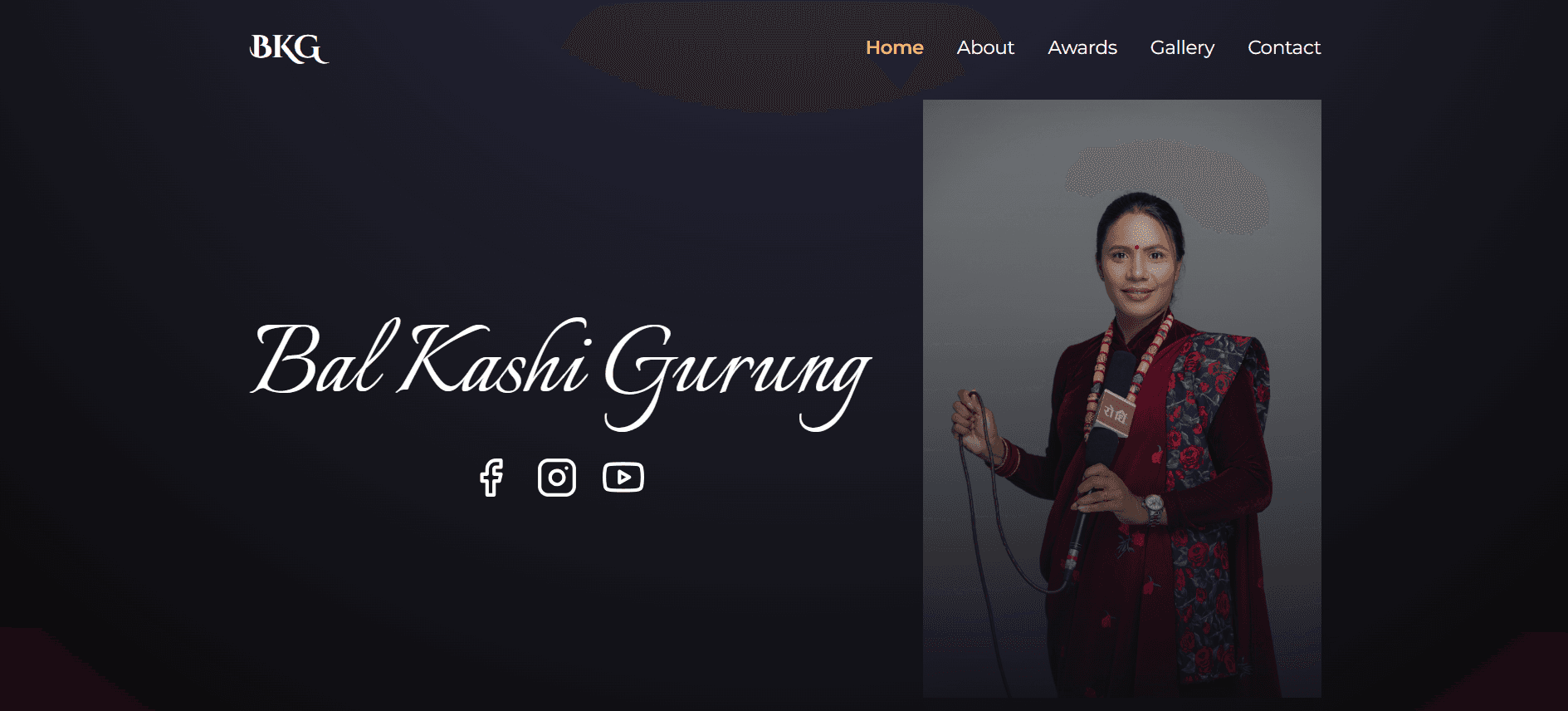 Bal Kashi Gurung portfolio website interface design